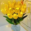 Sznurki sztuczne tulipany kwiaty światło dekoracja świąteczna sztuczna gałązka do aranżacji kwiatów tulipana przyjęcie weselne