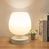 Lampes de table Touchez la lampe de chevet de contrôle de chevet pour la chambre à coucher 3 voies dimmable avec abat-jour en verre opale