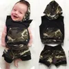 Vêtements Ensemble 2pcs Born Baby Boy Boy Girls Clothes Set Hooded Vest Top Cotton Shorts Tenues Fashion