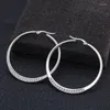 Серьги обруча MXGXFAM Титановые стальные критальсы Круг (1PAIR) для женских ювелирных изделий моды 18 к / белый цвет цвета