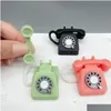 Party Favor Miniature Retro Scene Props Doll House Nostalgic Mini Telephone Model Home Handicraft Furnishings Drop Delivery Garden F Dhhvr