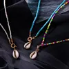 Choker handgefertigte farbenfrohe Samenperlen für Frauen Modetrendy Bohemian Sommer Chic Bib Collier Femme Cowrie Shell Halskette