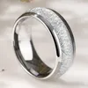 Fashion Men 8mm zilveren roestvrijstalen ring vintage patroon bruiloft verlovingsband ringen