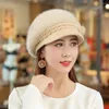 Ball Caps Women Knitted Hat Stylish Winter Plush Stretch Coldproof Streetwear Beret Peaked
