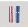 Party Favor 5 ml per flaska aluminium Anodiserad kompakt Atomizer Fragrance Glass Scentbottle Travel Refillable Makeup Spray Bottles Dr DHW20