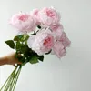 Dekorativa blommor fuktgivande pioner rose verklig beröring konstgjord pion hem vardagsrum dekor bröllop fest bord blommor arrangemang