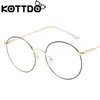 Lunettes de soleil Cadres KOTTDO Classique Ronde Lunettes Femmes Vintage Transparent Myopie Lunettes Pour Hommes