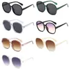 Lunettes de soleil noires rondes surdimensionnées femmes grand cadre coloré lunettes de soleil femme miroir Oculos unisexe dégradé Vintage nuances