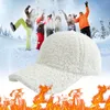 Casquettes de Baseball pour femmes avec énonciations hiver Faux casquette en laine d'agneau pour hommes femmes Teddy polaire chapeaux de sport chapeau chaud équipe