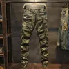 Calças masculinas 2023 Menas de camuflagem elástica masculina Casual Muitas calças de desgaste militar de outono de bolso