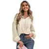 Women's Blouses Female Tops Solid Color Turn-Down Collar Long Sleeve Button-Down Shirt For Spring Fall Black Apricot Blue S M L XL