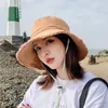 Brede rand hoeden 21 lente en zomer vissers hoed Lady Koreaanse editie Outdoor Sunshade Pure Color Burr Rim Basin Web Celebrity Ho