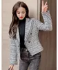 Kurtki damskie Mała kurtka zapachowa Kobiet Autumn 2023 Korean Loose Wild and Winter Tweed Cardigan Ladies Krótka odzież wiejska