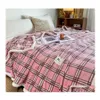 Coperte Biancheria da letto per camera da letto Er Coperta double face Calda casa Moda Plaid Viaggio Consegna a domicilio Tessili da giardino Dhwf5