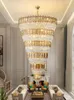 Lustres de cristal dourado moderno Lights Frete American Large Lustrean Luxury Luxury Hall Salas Stairs Way pendurando lâmpadas em casa iluminação interna