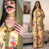 Etniska kläder Eid Ramadan Elegant Floral Maxi Dress Women 2023 Loose Muslim Jalabiya Arabic Oman Dubai Islamic RV585