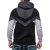 Men's Hoodies 2023 Men's Casual Blouse Color Splice Long Sleeve Tops Fashionable Design Daily Sweatshirt Round Neck Drawstring