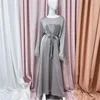 Roupas étnicas abaya mulheres sólidas islâmicas robe muçulmano femme musulmane kaftan abayas vestido ramadan hijab abayat vestidos de noite