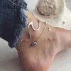 Anklets Skute Summer Bohemia Foot Jewelry Multilayer Wave Shell Pendant For Women Beach Charm Barefoot Sandals Ankle Bracelets