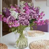 Ghirlande di fiori decorativi Bouquet realistico artificiale di ortensia di seta viola per decorazioni per la festa nuziale Decorazioni per la casaDecorativo