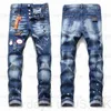 Mens Cool Rips Stretch Designer Jeans Distressed Ripped Biker Slim Fit Washed Motorcycle Denim Men s Hip Hop Fashion Man Pants 2021VQPA