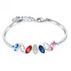 Bracelet à breloques ajustable multicolore pour femmes avec cristal autrichien Mode féminine