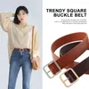 Belts Female Alloy Buckle Belt Elegant Classic Faux Leather Durable Waistband Multistyles High-quality Jeans Solid Color