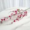 Flores decorativas 2 PCs 95cm Artificial Silk Peach Blossom Branch Cherry para decoração de festa de casamento