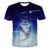 T-shirt da uomo 2023 Fashion Rich Tiger 3D stampa a colori T-shirt oversize estiva a maniche corte Casual Top sportivo