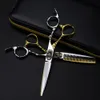 Hair Scissors Professional Japão Japão 440c Aço 6 polegadas Cabeça de touros Cabelo Corte de tesoura Corte de cabelo Rainning barbeiro cortada tesoura de cabeleireiro 230114