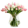 Decoratieve bloemen Hoogte 36 cm kunstmatige bloem pu tulip trouwhuis decoratie nep vaas arrangement