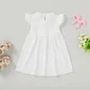 Fille Robes Bébé Robe D'été Sans Manches Né Solide Robe De Mode Mignon Infant Toddler Vêtements 0-18 M Blanc Skirl Vendu