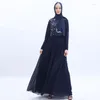 Ethnic Clothing Women Muslim Dresses Dubai Abayas Turkish Kebaya Dress Caftan Moroccan Sequin Tassel Evening 2023 Wedding Pleated