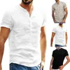 Hommes t-shirts 2023 été chemise à manches courtes respirant décontracté hommes simple boutonnage pour la vie quotidienne utilisé