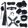 Brinquedos sexuais eróticos de Bondage para mulheres jogos de adultos nylon bdsm kits handcuffs chicote bocal gag rabbit cauda anal plug 230113