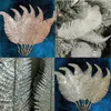 Decorative Flowers One Piece Fashion Feathers Simulation Leaf Christmas Tree Ornament Gold Silver Power Glitter Plant Decor Home Wedding