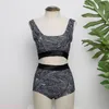 Sexy Swimwear 2 Colors Classic Flora Print Women Swimsuit Trendy Strap Pattern Female Two Pieces