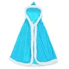 Scarves Girls Christmas Party Cloak Claus Santa Xmas Velvet Hooded Cape Robe With Fur Trim 47 Inches Long Wrap Costume Accessories