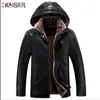 Men's Fur & Faux M-4xl 2023 Autumn And Winter Clothing One Leather Plus Velvet Thickening Slim Hooded Genuine Jacket Coat