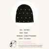 Beanies Beanie/Skull Caps Geebro Women Casual Rhinestone Hat For Ladies Design Slouchy Cotton Knit Cap Skullies Bonnet Black White Accessori