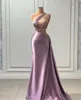 2023 LILAC SEXY LIGHT PURPPE ROBES DE SOIGNE PORTER Sirène One épaule Illusion Perles Crystal Robes Proms Couetons Couette plus taille Forme Robe Forme