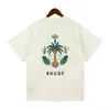 Lässige Kurzschlämchen Mode Loose Männer Frauen Kokosnussbaumdruck Baumwoll -T -Shirt Hochwertige Top Tee2469070