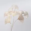 Flores decorativas grinaldas de fã de 3 a 3 andares folhas de plástico de gingko decoração de casamento salas de aniversário layout florestas florestas material de vestido macio simula