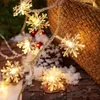 Christmas Decorations LED Snowflake String Lights Snow Fairy Garland Decoration For Tree Year Room Valentine's Day Battery Operated