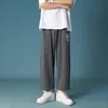 Men's Pants Hip-hop Streetwear Wide-leg Ice Silk Quick-drying Plus Size Casual Sports Harajuku Jogger Nine Minutes