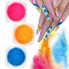 1 caja de purpurina para uñas, polvo de pigmento de neón para uñas, polvo degradado de Color iridiscente fluorescente, herramientas de esmalte de Gel DIY, decoraciones