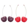 Boucles d'oreilles pendantes lustre mode cerise rouge Simple pour femmes gland doux Long pendentif fille cadeau bijoux coréens