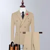 Abiti da uomo Blazer 3 pezzi Set Giacca formale Pantaloni Gilet 2023 Fashion Casual Boutique Slim Blazer Homme Per matrimonio Doppio petto