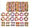 Coronas de flores decorativas Faldas de hierba hawaiana Accesorios Pulseras de disfraces de flores Diadema Collar Pinza de pelo de hibisco para decoraciones de fiestas de baile Favores