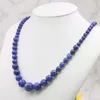 Kedjor 6-14mm tillbehör DarkBlue Lapis Lazuli Tower Necklace Chain for Women Girls Christmas Presents grossistsmycken som gör 15inchchains